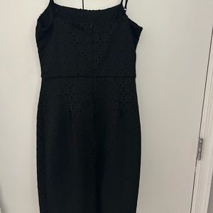 Trina by Trina Turk black laser cut scuba material dress